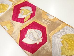 アンティーク　亀甲に花模様織出し袋帯（材料）